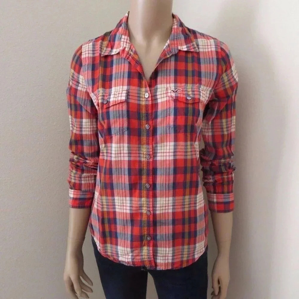 Hollister Plaid Button Down Shirt Size Small
